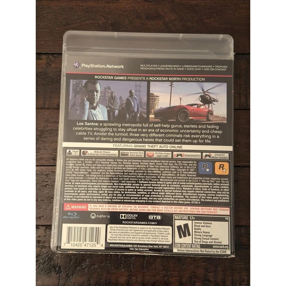 Rockstar Games Grand Theft Auto V PS3 Online Multiplayer M NTSC-U/C 2013